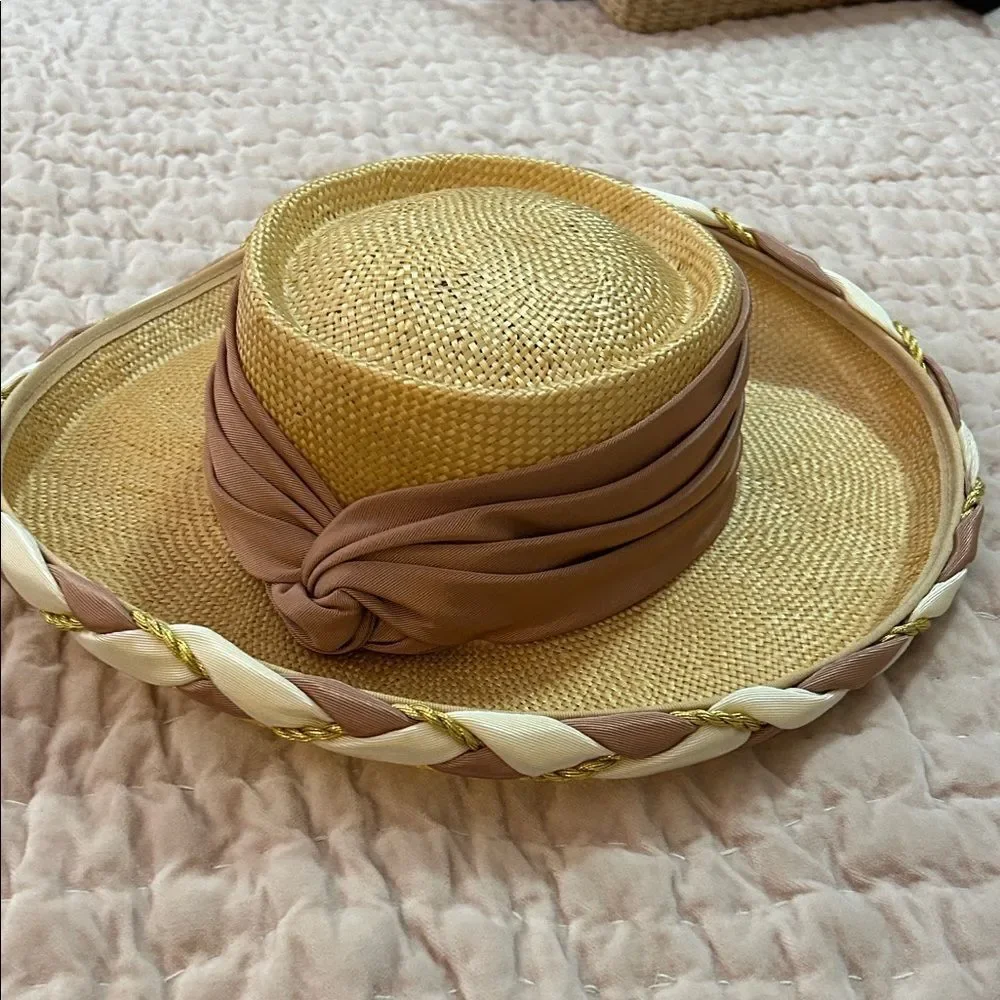 Whittall and shon Elegant straw and Cream Women's Hat